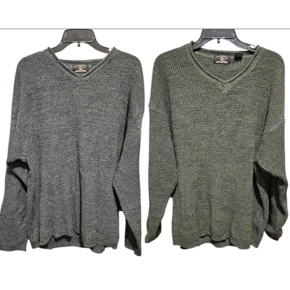 American Eagle Outfitters Qty of 2 Men's Crewneck Sweater Medium Gray Green Knit
